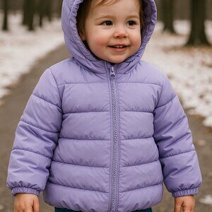 The Children's Place Hooded Puffer Jacket Purple Toddler 2T